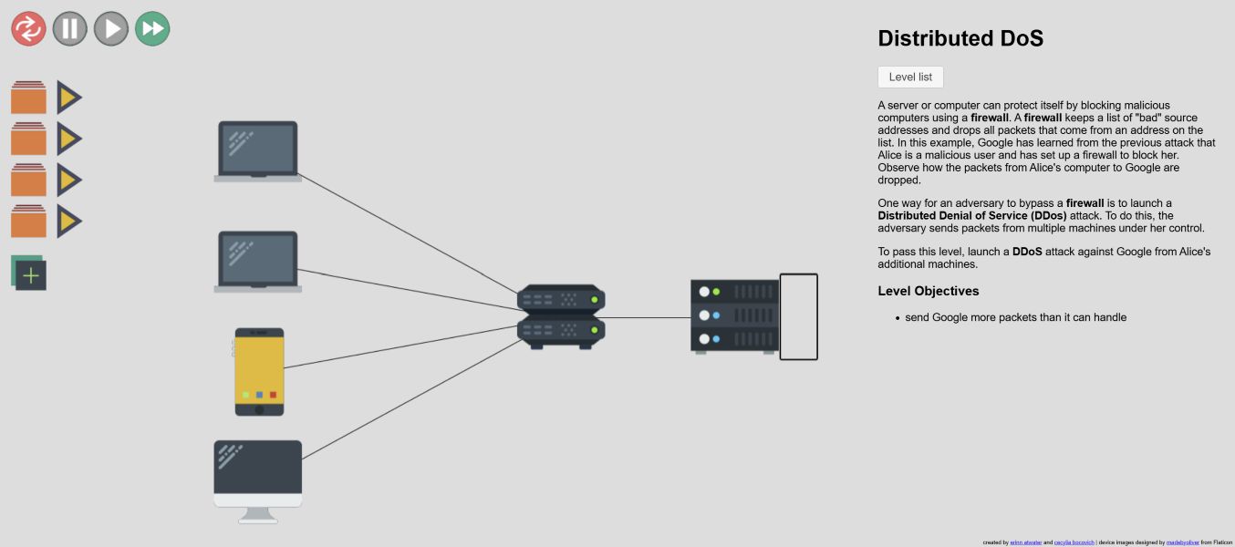 Screenshot of Netsim Network Simulator game